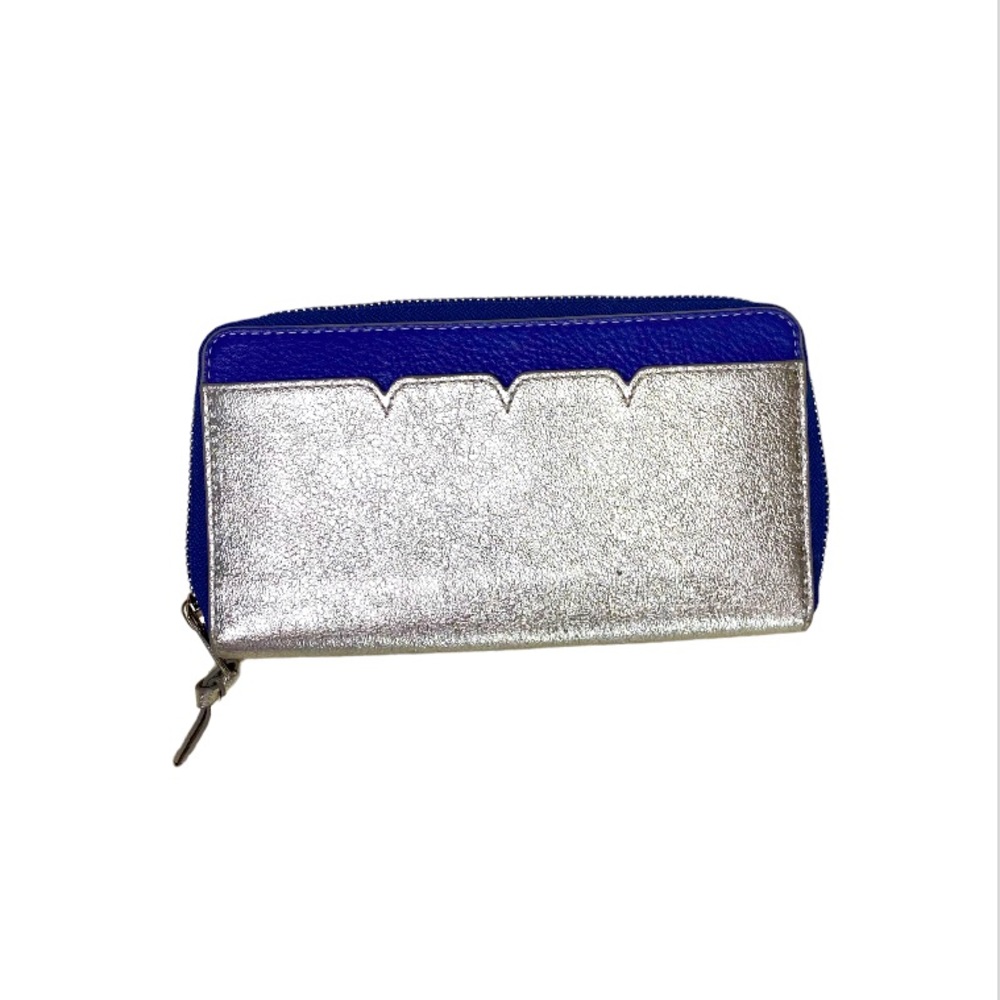 Tory Burch Blue and Metallic Leather Wallet - Picture 2 of 4